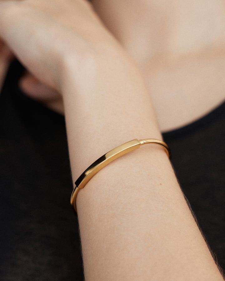 Gold Vermeil Linear Bangle - Monica Vinader